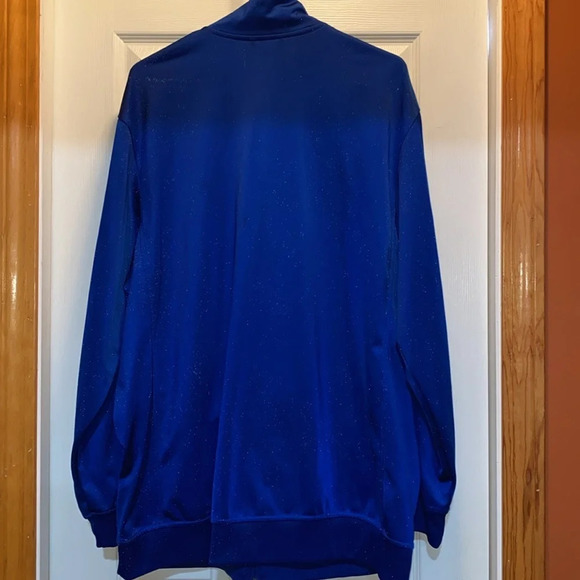 Adidas Full Zip Men’s XXL Blue 3 Striped Sweatshirt Polyester - Picture 4 of 7